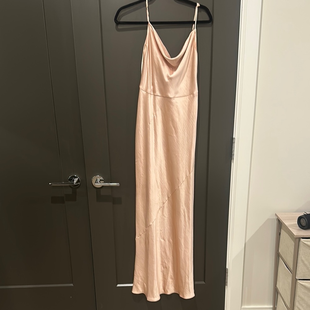 Park & Fifth Elegant Pink Slip bridesmaid Dress